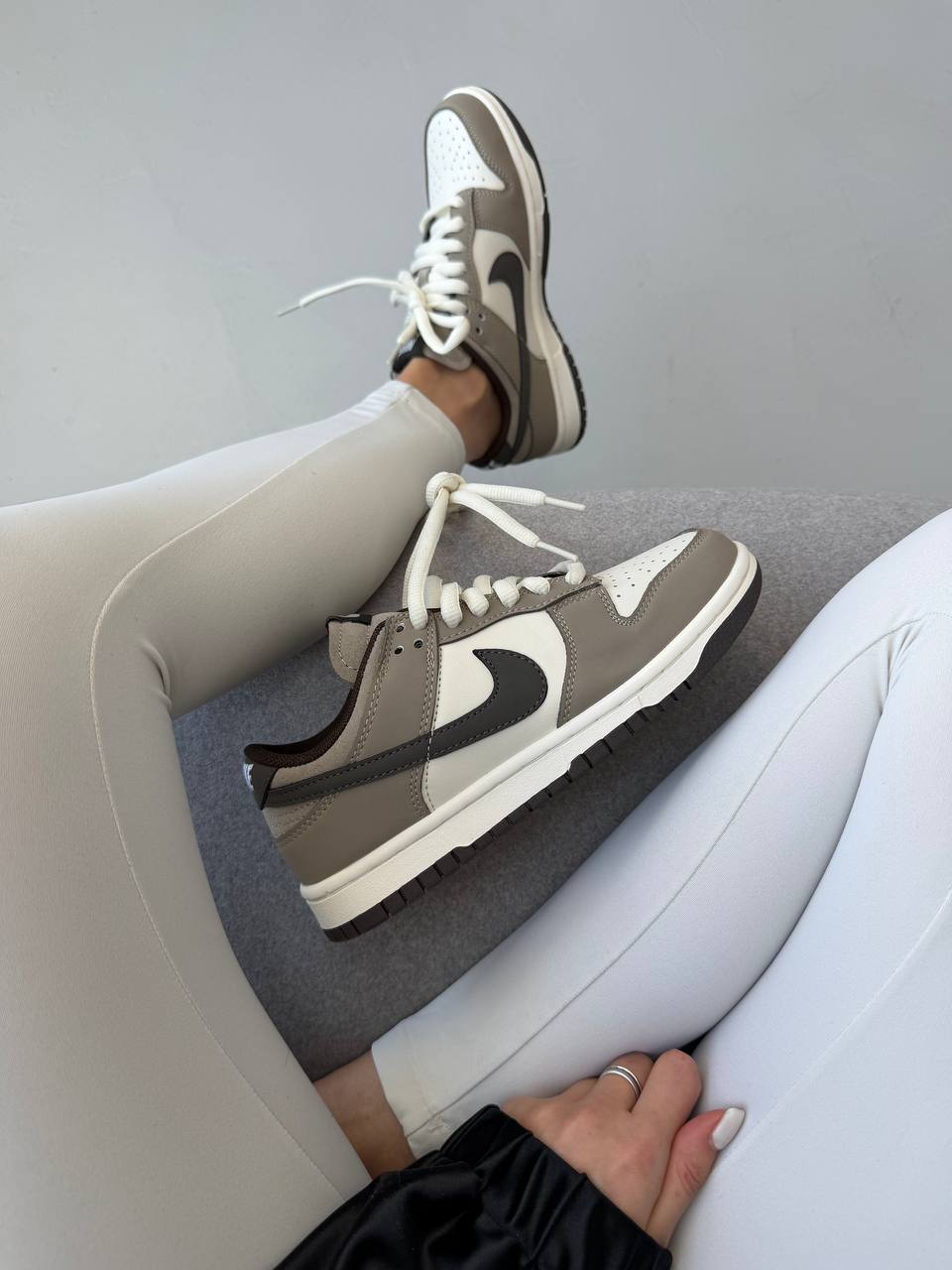 Nike Sb Dunk Grey White Black Swoosh - Зображення 5