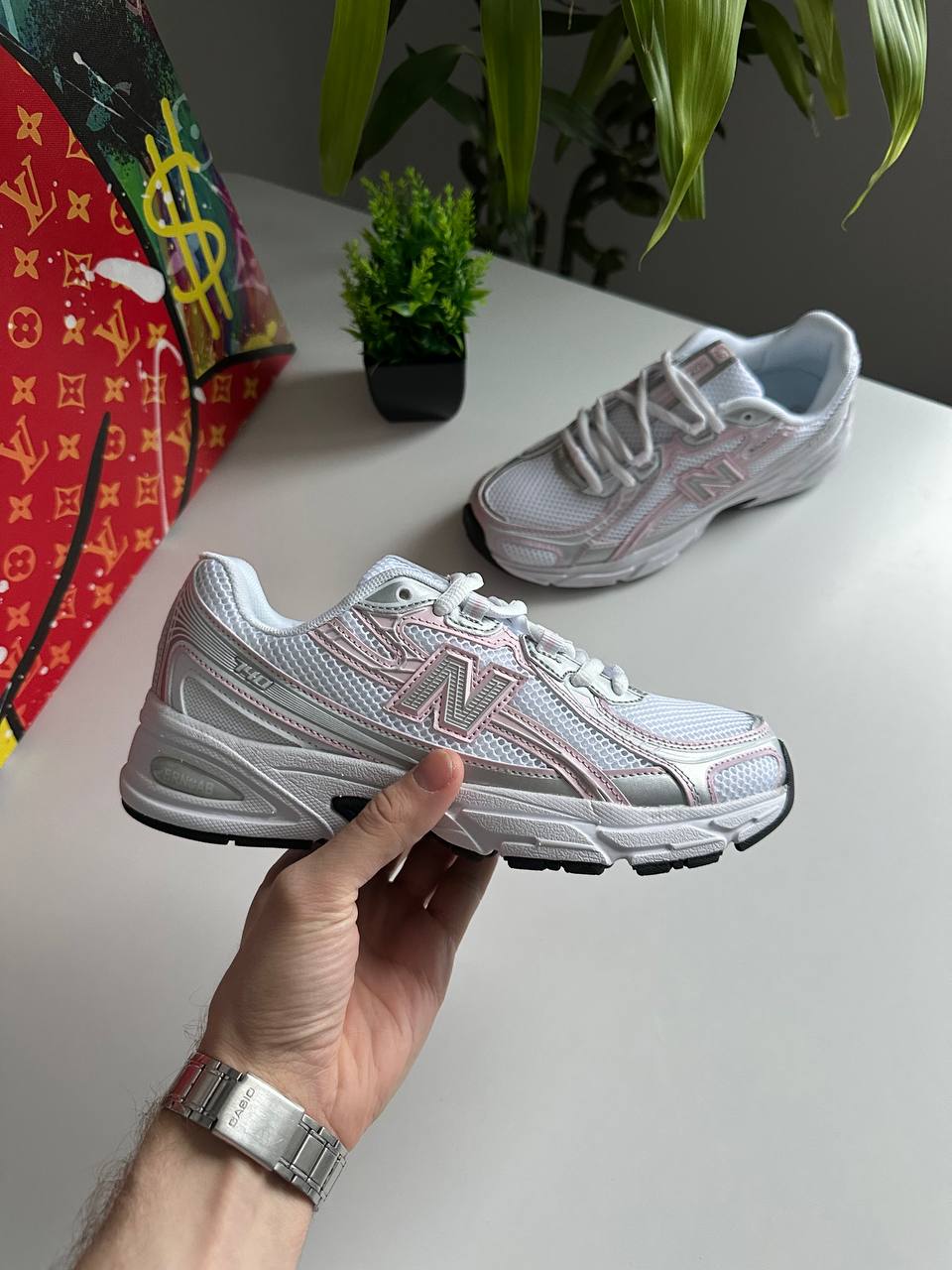 New Balance 740 White Silver Pink