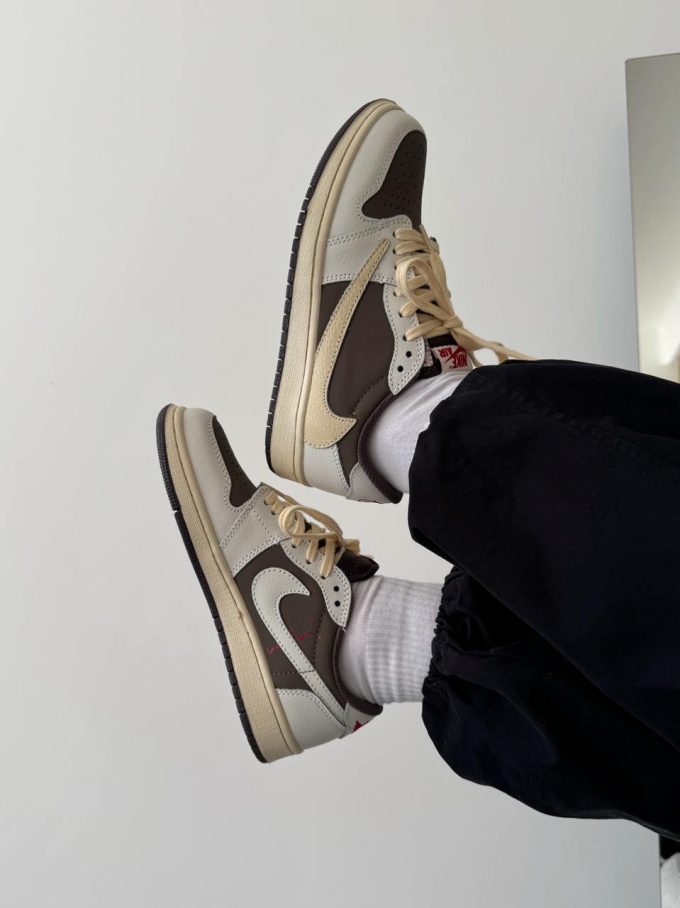 Nike Air Jordan 1 Low x Travis Scott Beige/Gray - Зображення 9