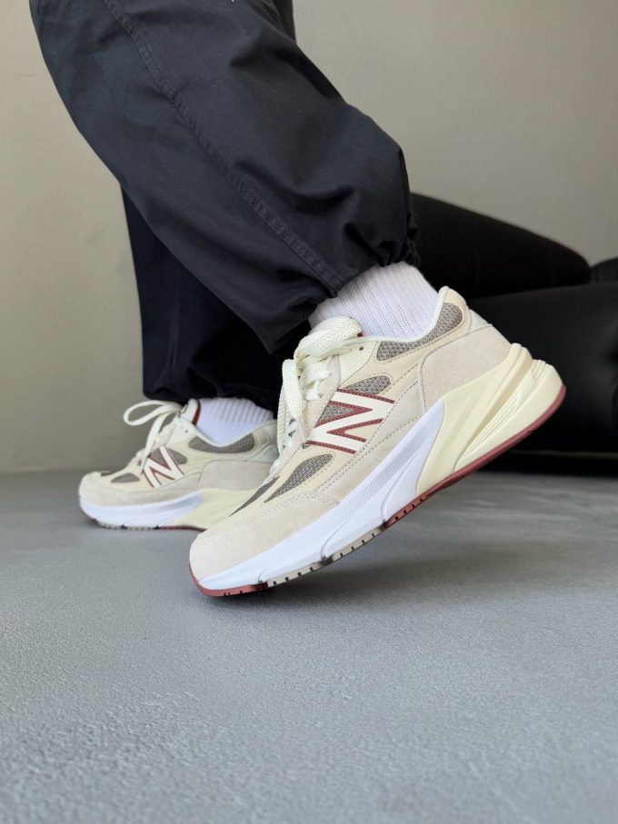 New Balance 990v6 x Loro Piana Beige/Bordo - Зображення 2