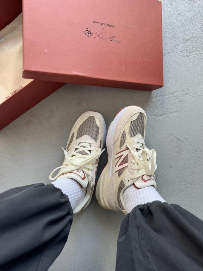 New Balance 990v6 x Loro Piana Beige/Bordo - Зображення 7