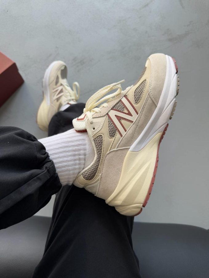 New Balance 990v6 x Loro Piana Beige/Bordo - Зображення 8