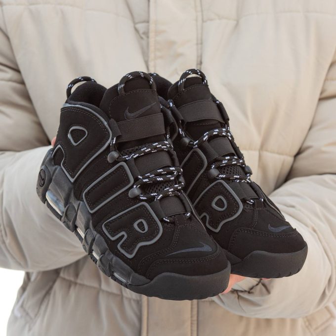 Nike Air More Uptempo Black Grey - Зображення 4