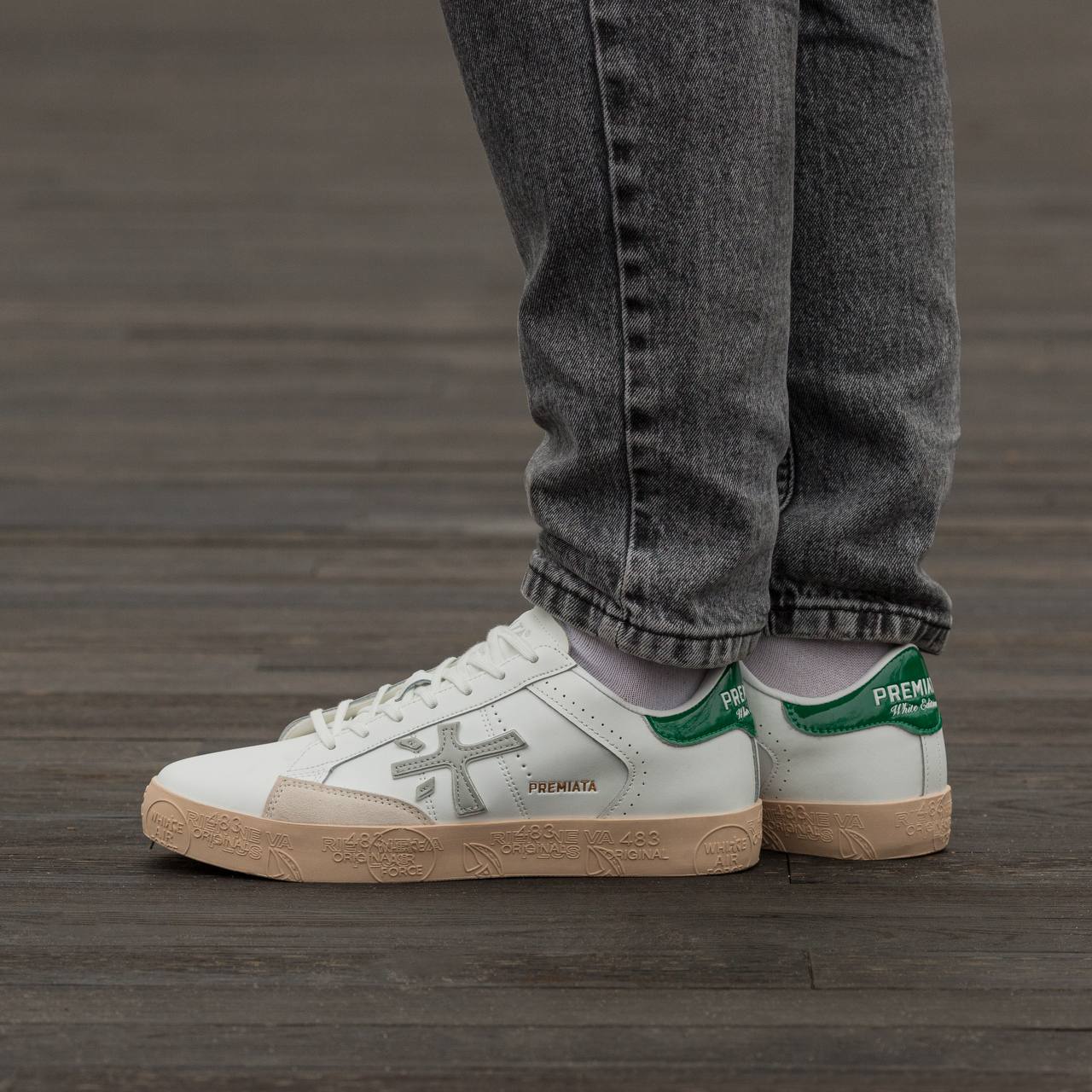 Premiata Steven White Beige
