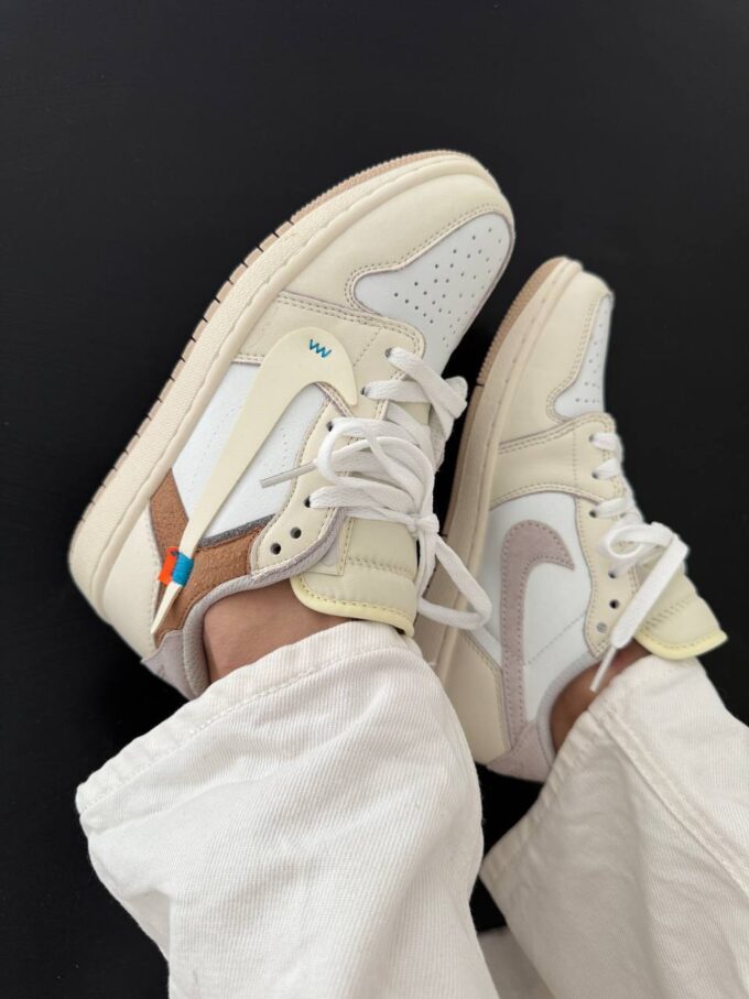 Nike Jordan 1 Low OG Custom Light Khaki White