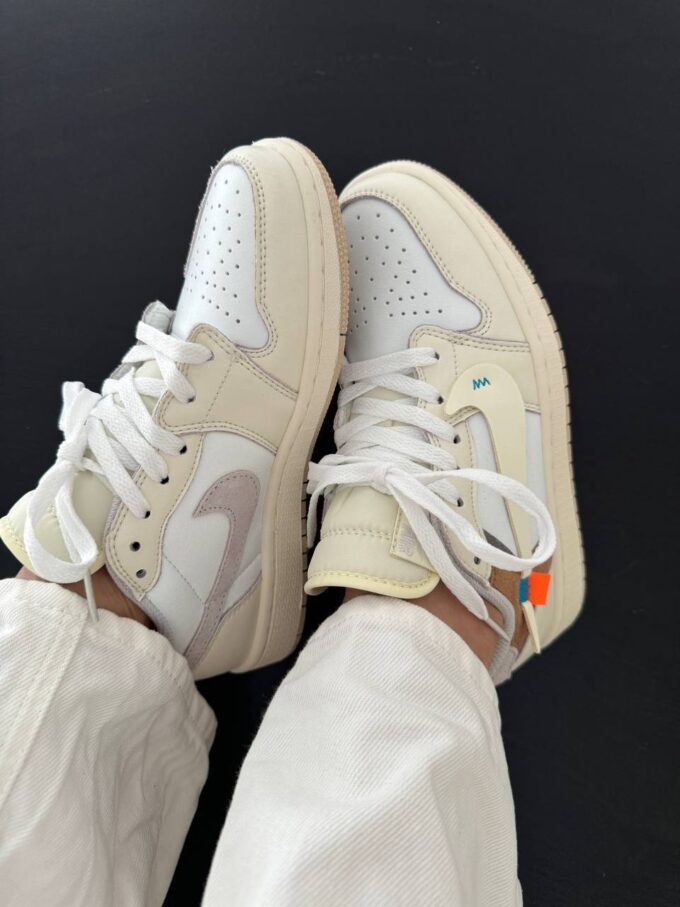 Nike Jordan 1 Low OG Custom Light Khaki White - Зображення 4