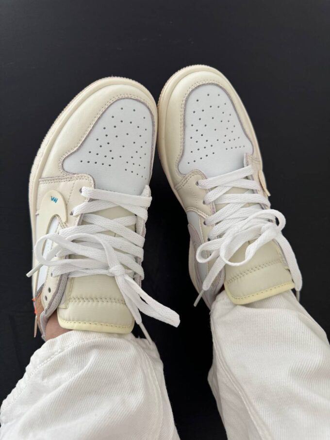 Nike Jordan 1 Low OG Custom Light Khaki White - Зображення 3
