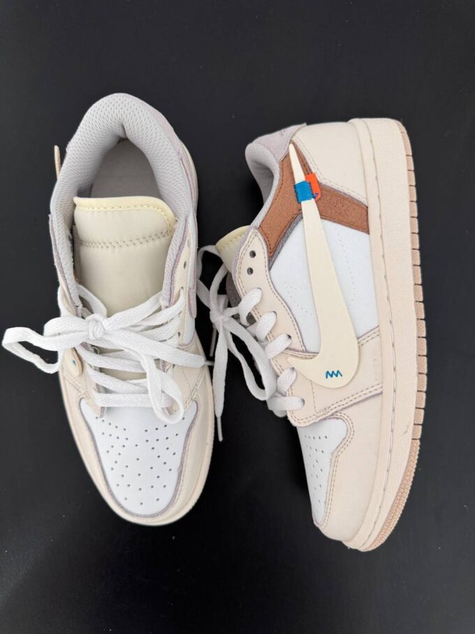 Nike Jordan 1 Low OG Custom Light Khaki White - Зображення 5