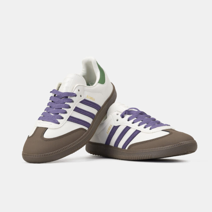 Adidas Samba Off White Core Purple Green Brown - Зображення 4