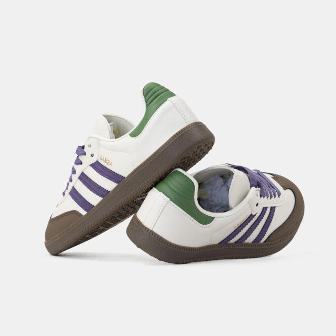Adidas Samba Off White Core Purple Green Brown - Зображення 5