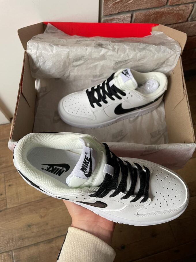 Nike SB Dunk Low White Black - Зображення 4