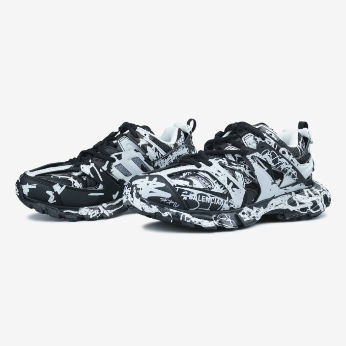 Balenciaga Track Graffiti Black White - Зображення 3