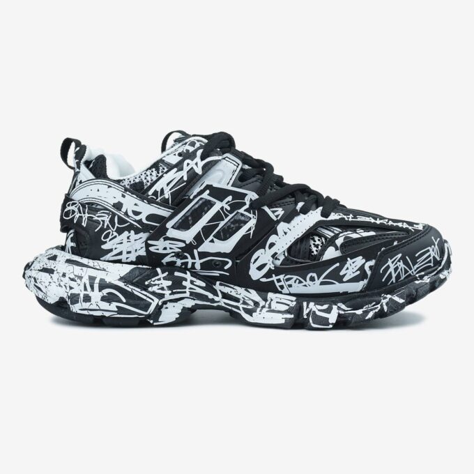 Balenciaga Track Graffiti Black White