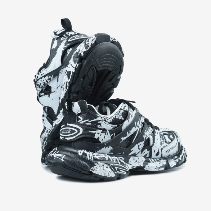 Balenciaga Track Graffiti Black White - Зображення 6