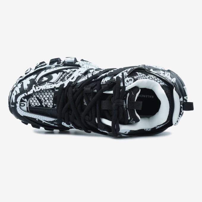 Balenciaga Track Graffiti Black White - Зображення 7