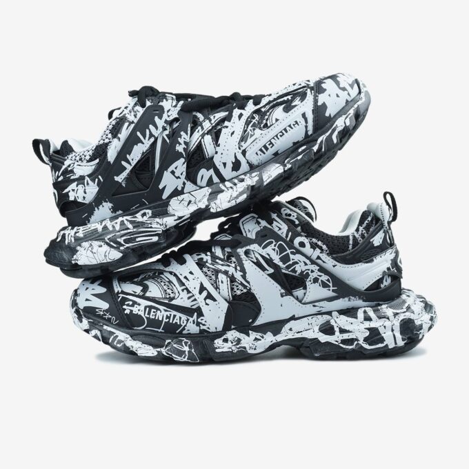 Balenciaga Track Graffiti Black White - Зображення 5