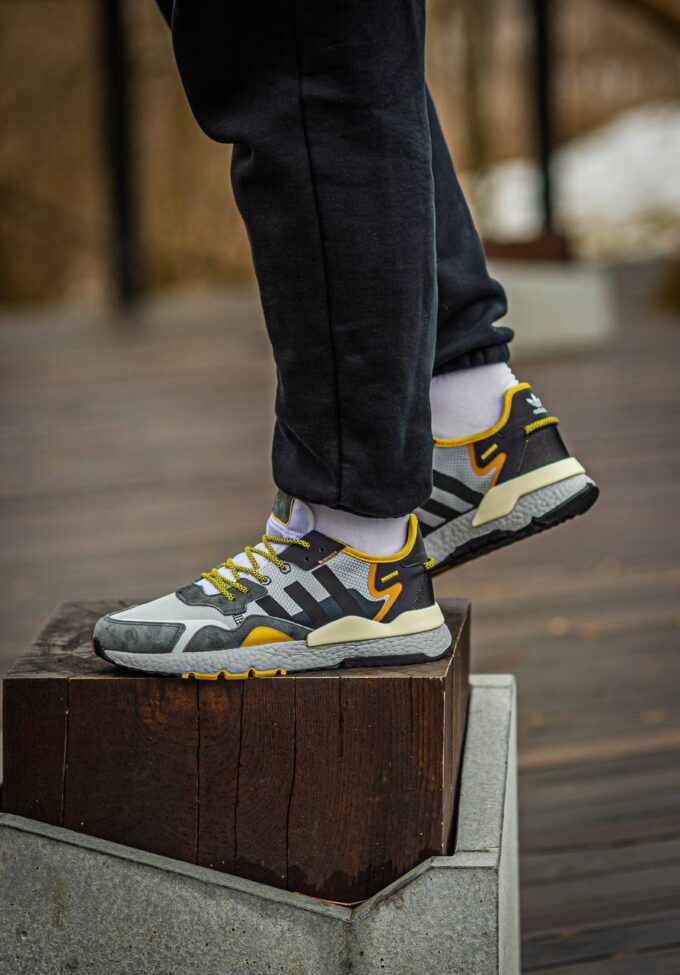 Adidas Nite Jogger Boost  Core Black  Yellow Dark Grey - Зображення 6