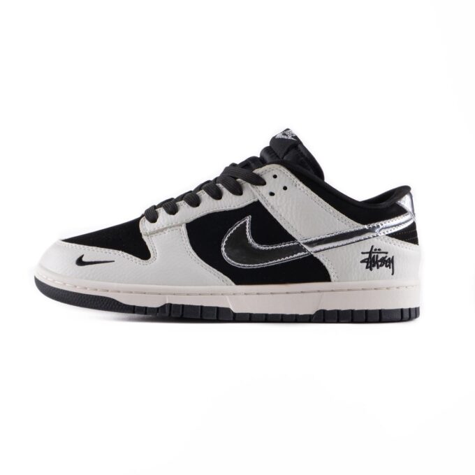Nike SB Dunk Low x Stussy Black White Metallic