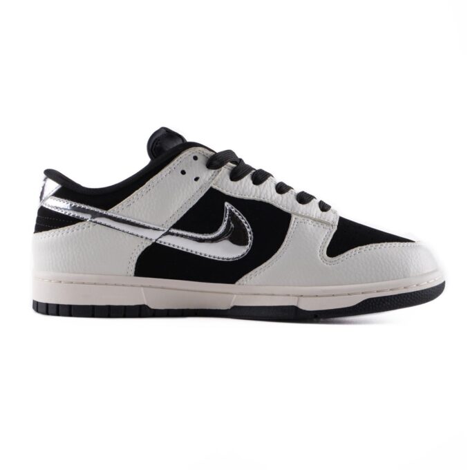 Nike SB Dunk Low x Stussy Black White Metallic - Зображення 2