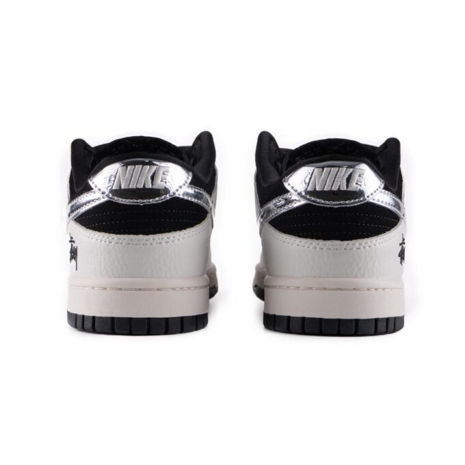 Nike SB Dunk Low x Stussy Black White Metallic - Зображення 4