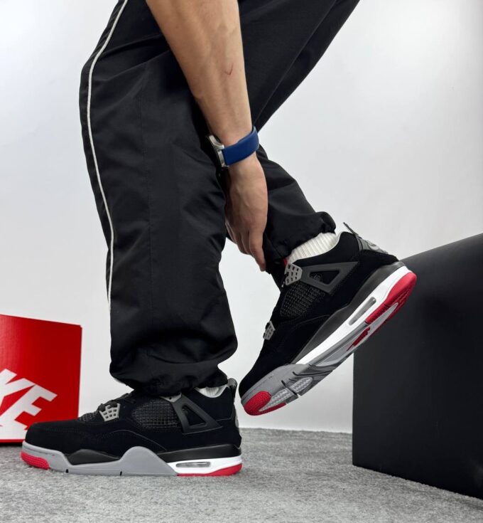 Nike Jordan 4 Black Rеd White - Зображення 6