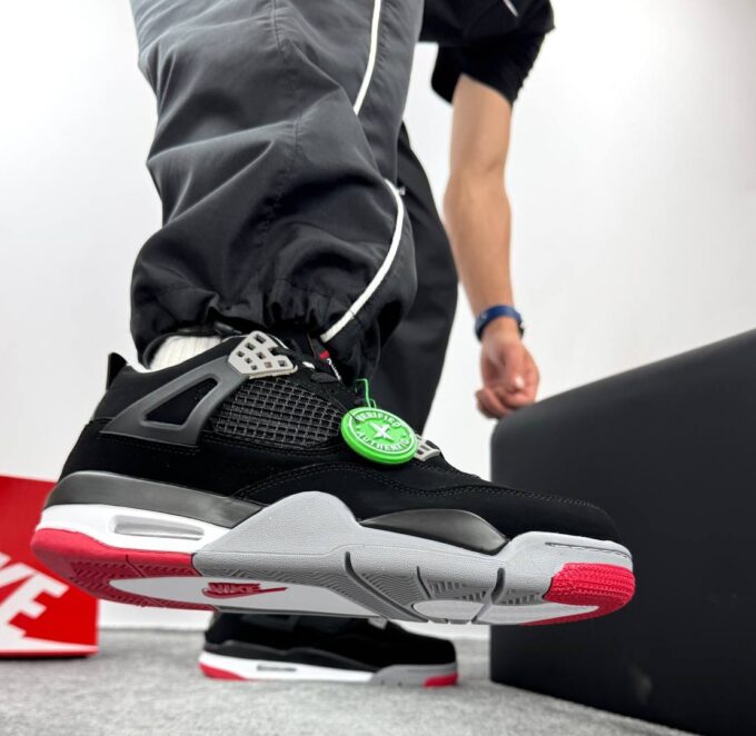 Nike Jordan 4 Black Rеd White - Зображення 5