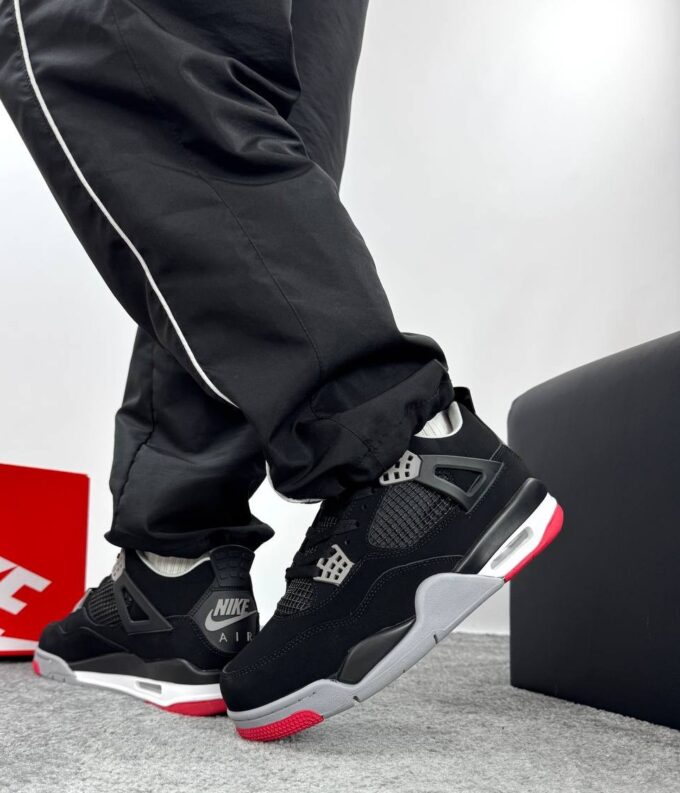 Nike Jordan 4 Black Rеd White - Зображення 3