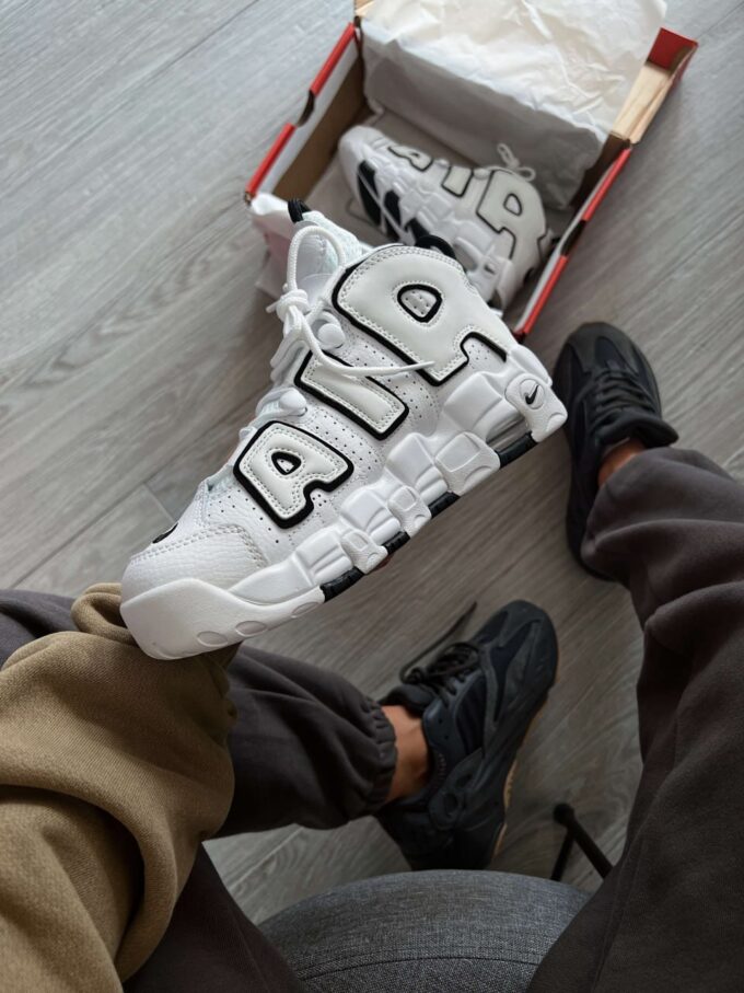 Nike Air More Uptempo White Black - Зображення 2