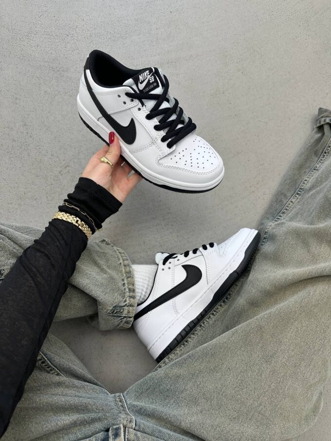 Nike SB Dunk Low White Black - Зображення 5