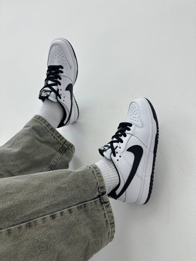 Nike SB Dunk Low White Black - Зображення 3