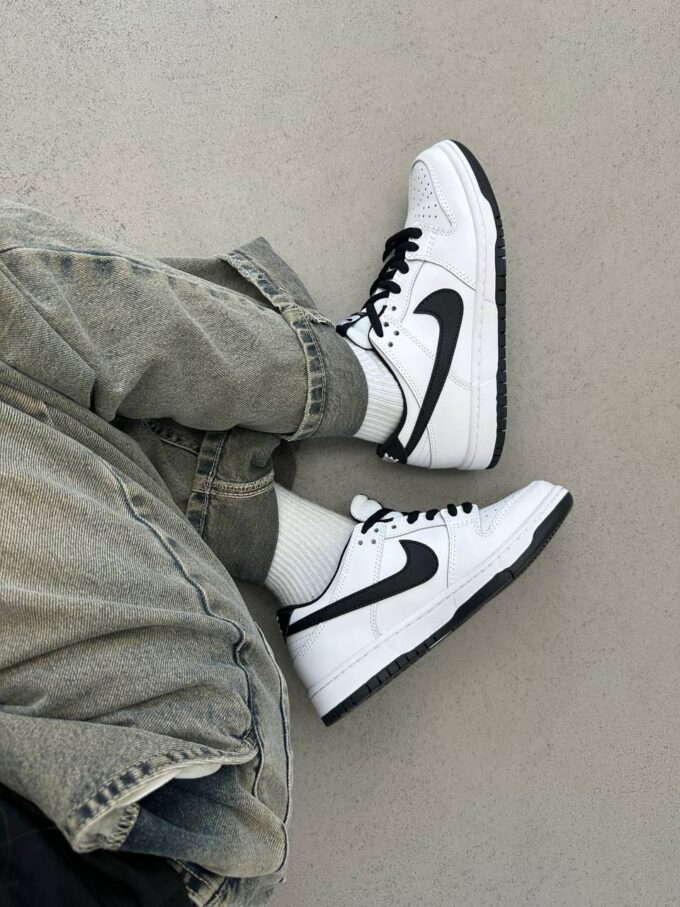 Nike SB Dunk Low White Black - Зображення 4