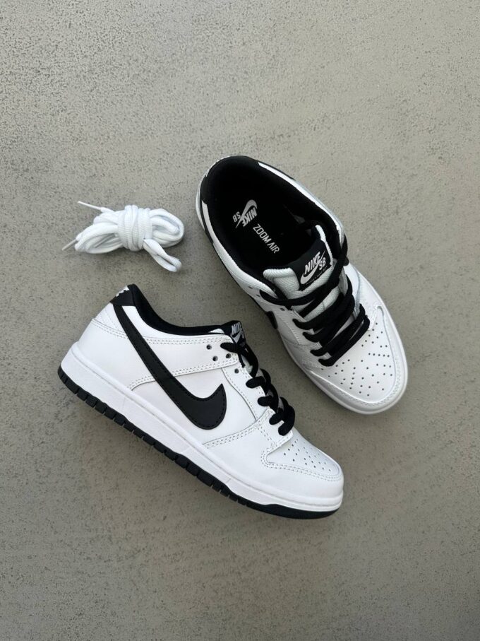 Nike SB Dunk Low White Black - Зображення 6