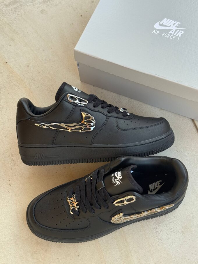 Nike Air Force 1 Low Black Molten Metal Swoosh