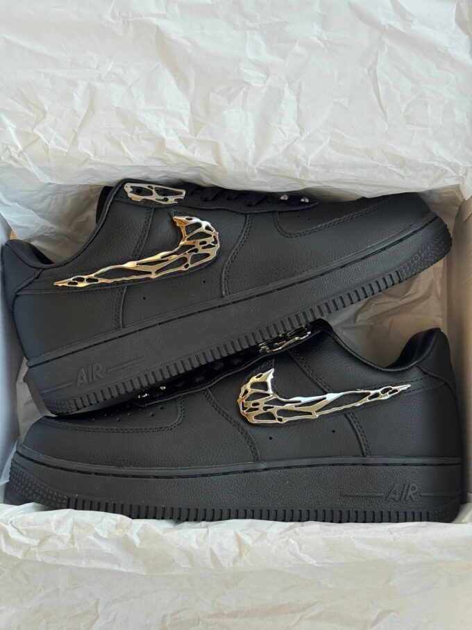 Nike Air Force 1 Low Black Molten Metal Swoosh - Зображення 5
