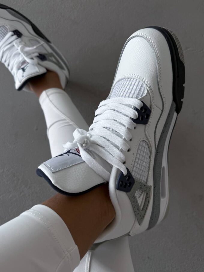 Nike Air Jordan 4 Retro White Grey Blue - Зображення 4