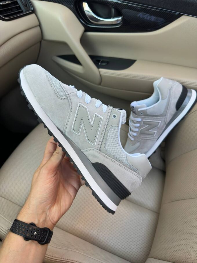 New Balance 574 Light Grey Black - Зображення 5