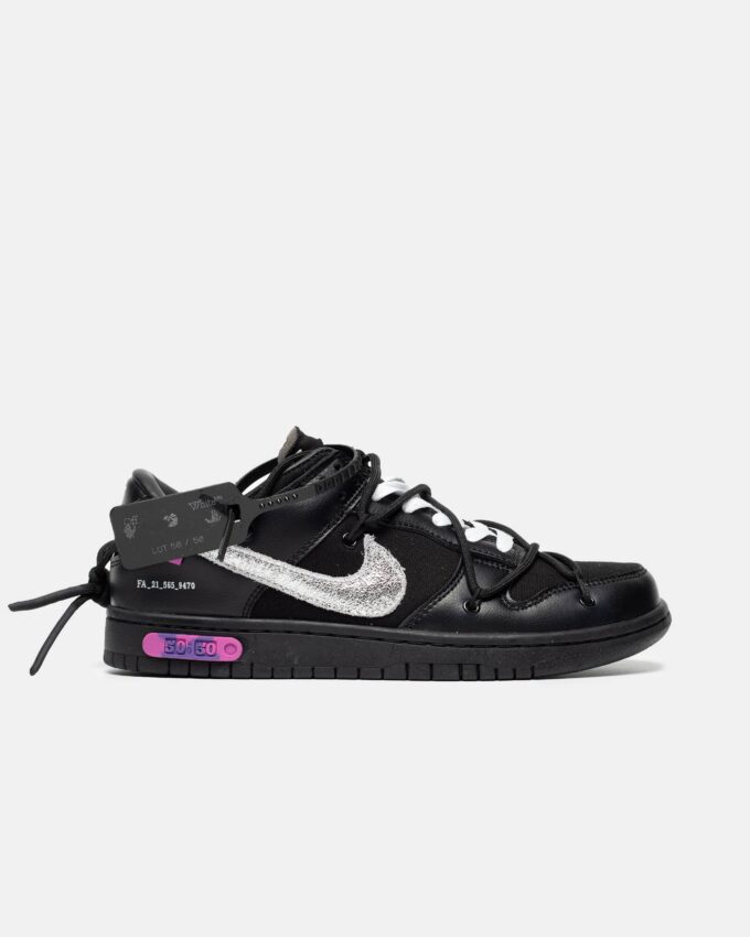 Nike Low Dunk x Off-white 50/50 Black Purple - Зображення 2