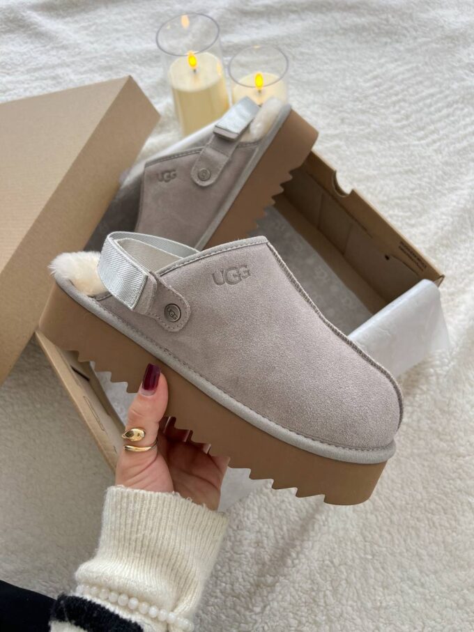 Ugg Lanah Clog Brown Grey Platform