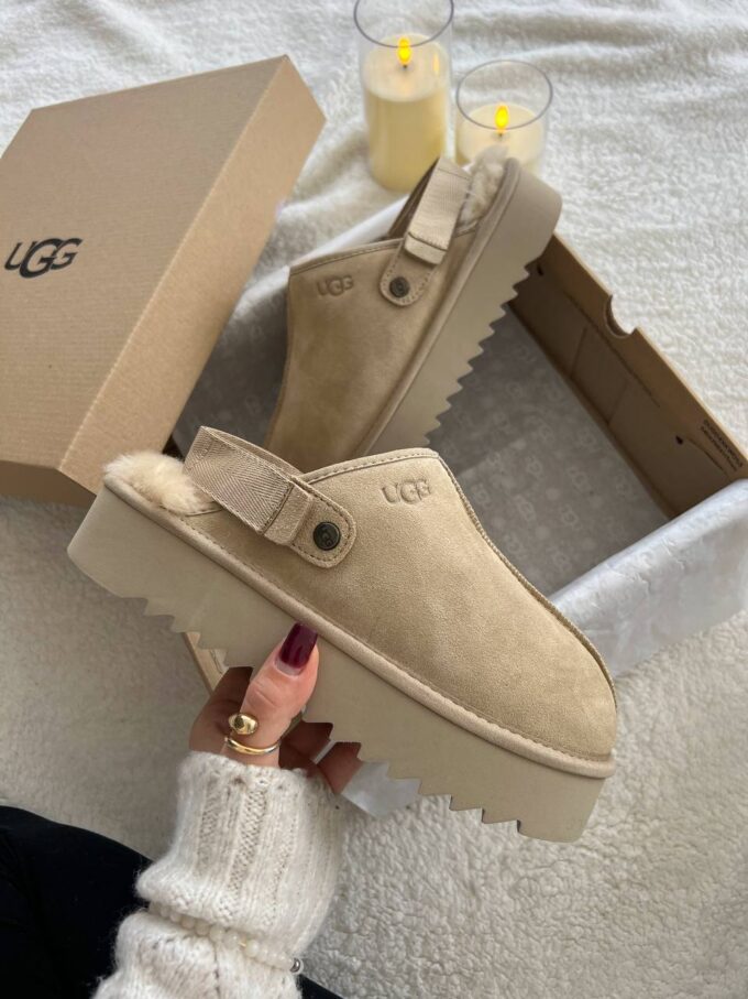 Ugg Lanah Clog Brown Beige Platform