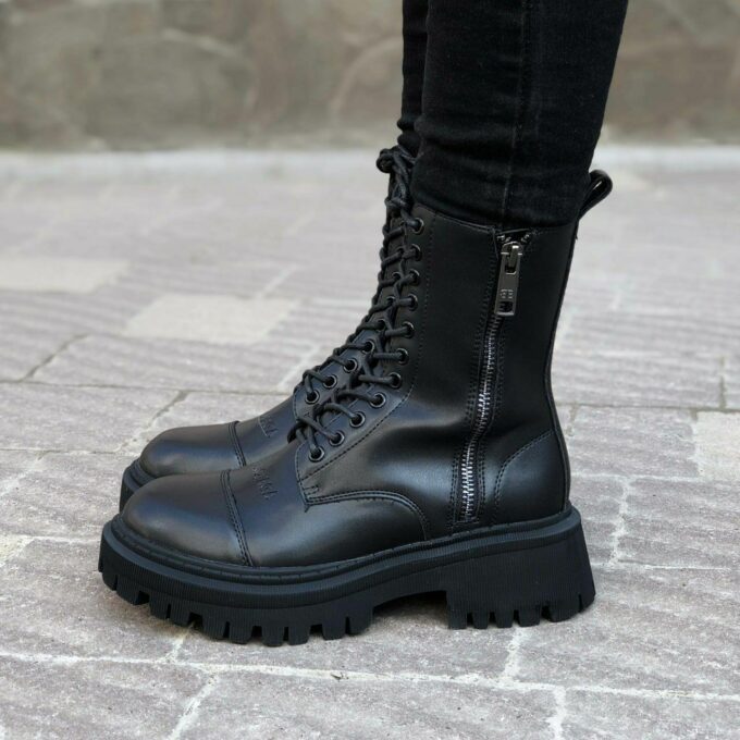 Balenciaga Black Tractor Side-zip Boots