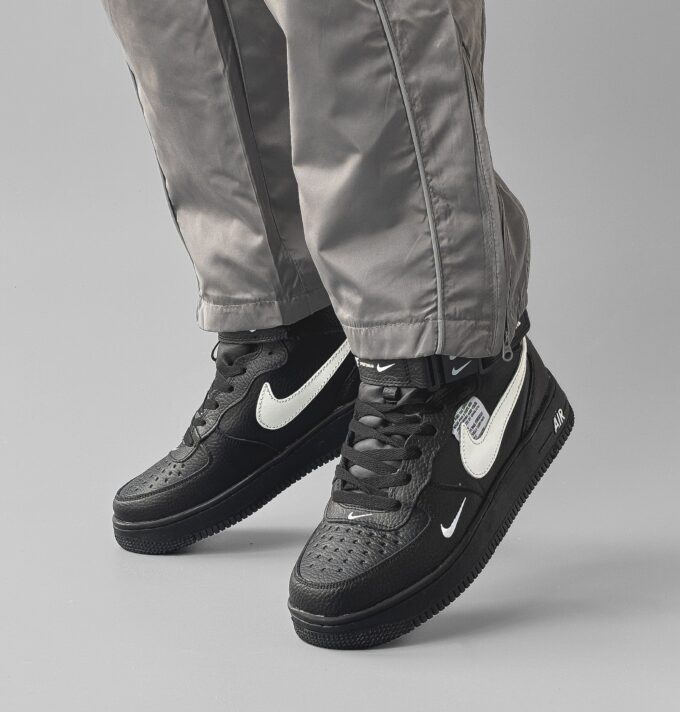 Nike Air Force 1 Hight Black /White Fur - Зображення 3