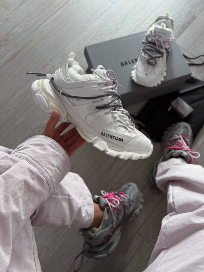 Balenciaga Track Trail Laces Sneaker in White Lilac