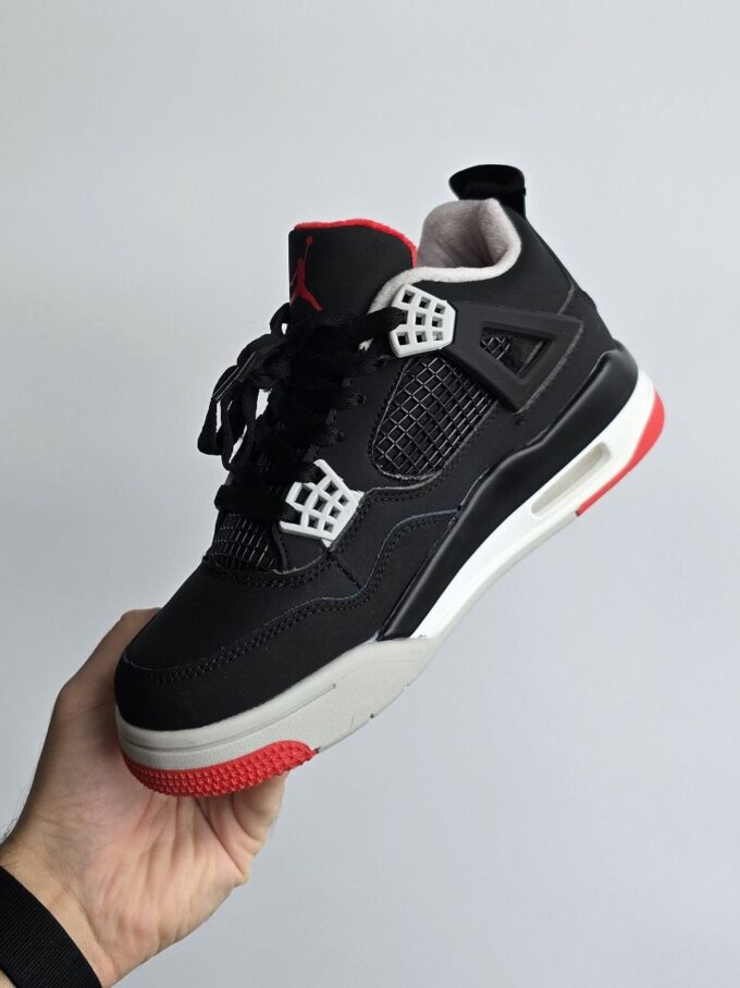 Nike Air Jordan 4 Fur Black Red - Зображення 3