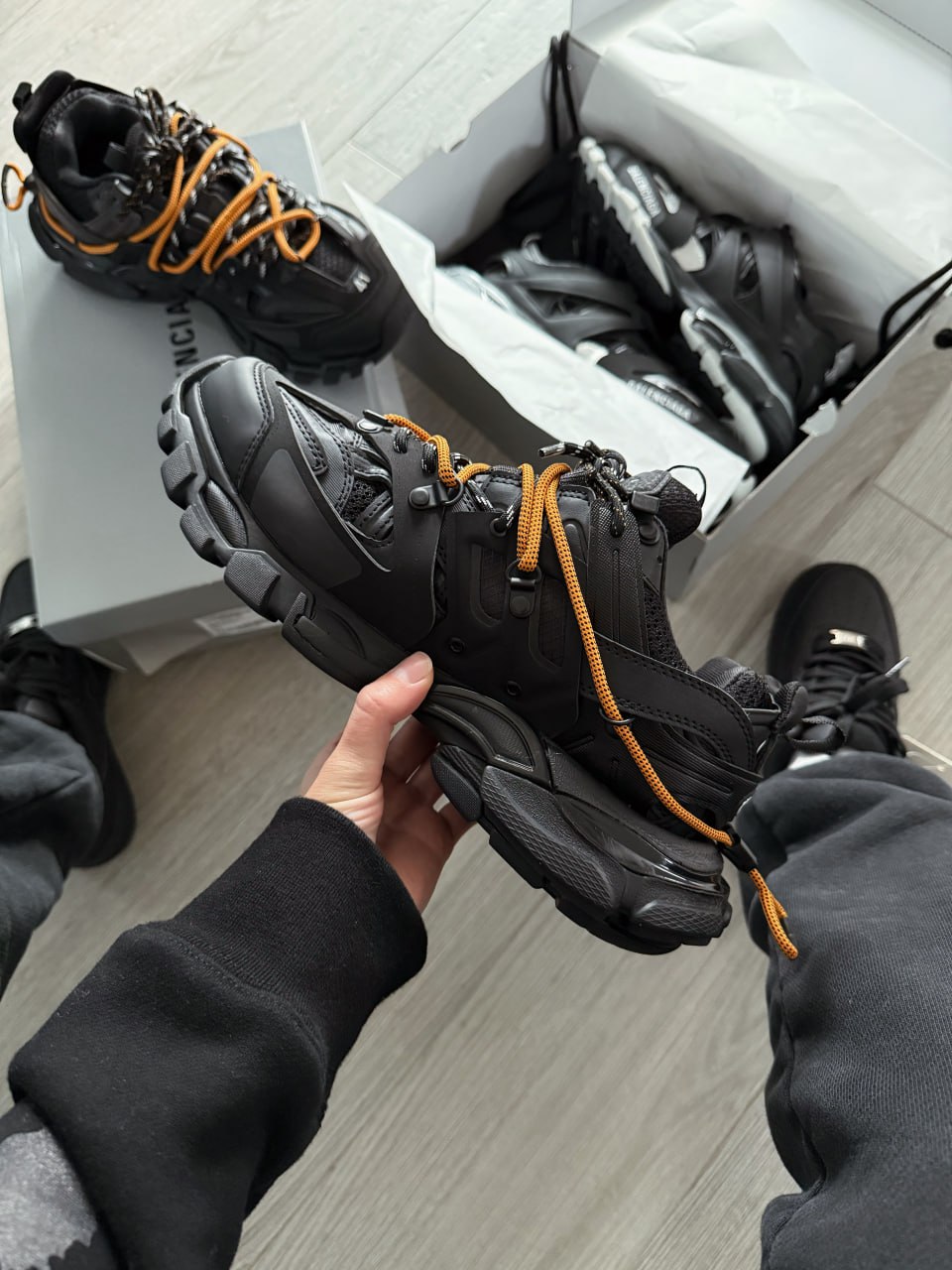 Balenciaga Track Trail Laces Black Orange - Зображення 3