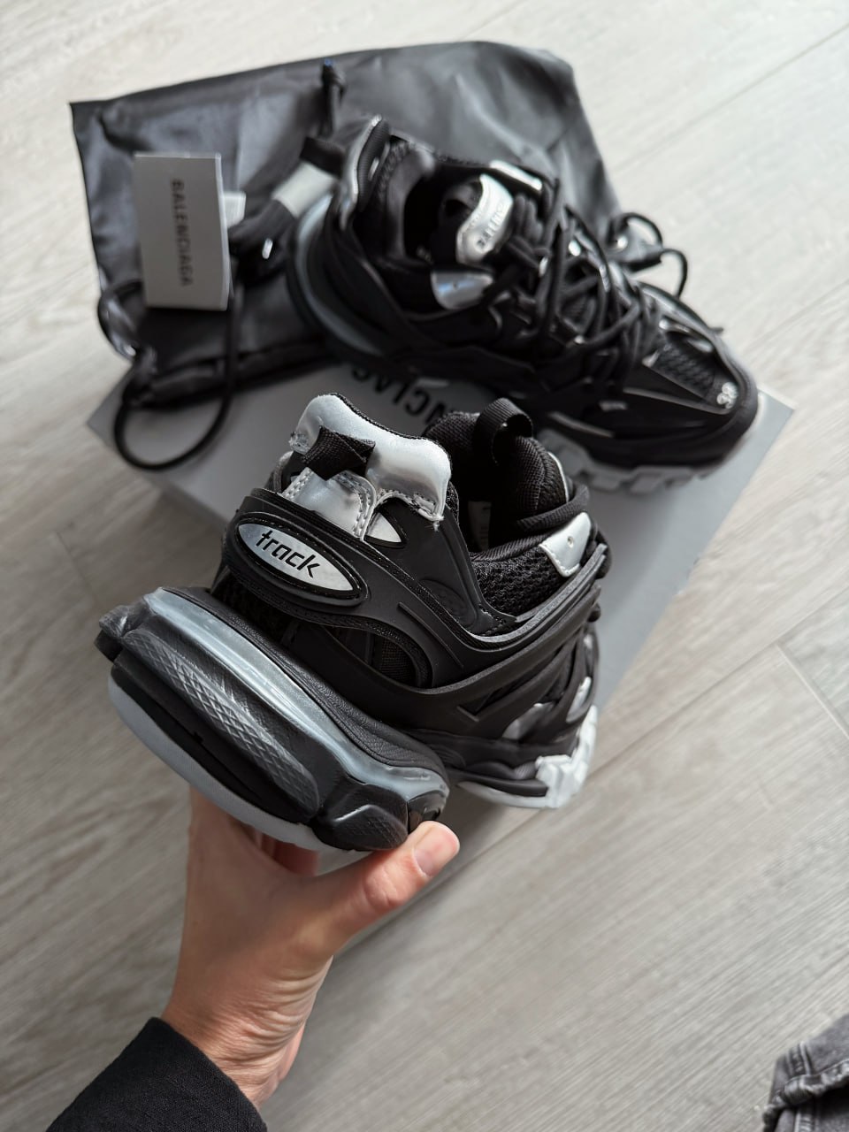 Balenciaga Track Sneaker in Black Silver - Зображення 6