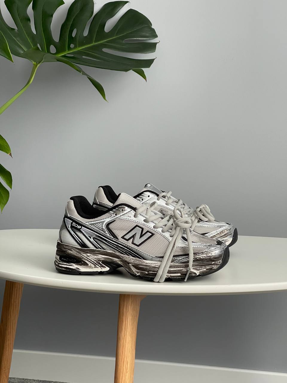 New Balance 509 Silver Black Custom