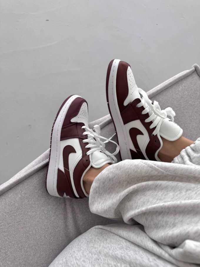 Nike Air Jordan Retro 1 Low Burgundy White - Зображення 3