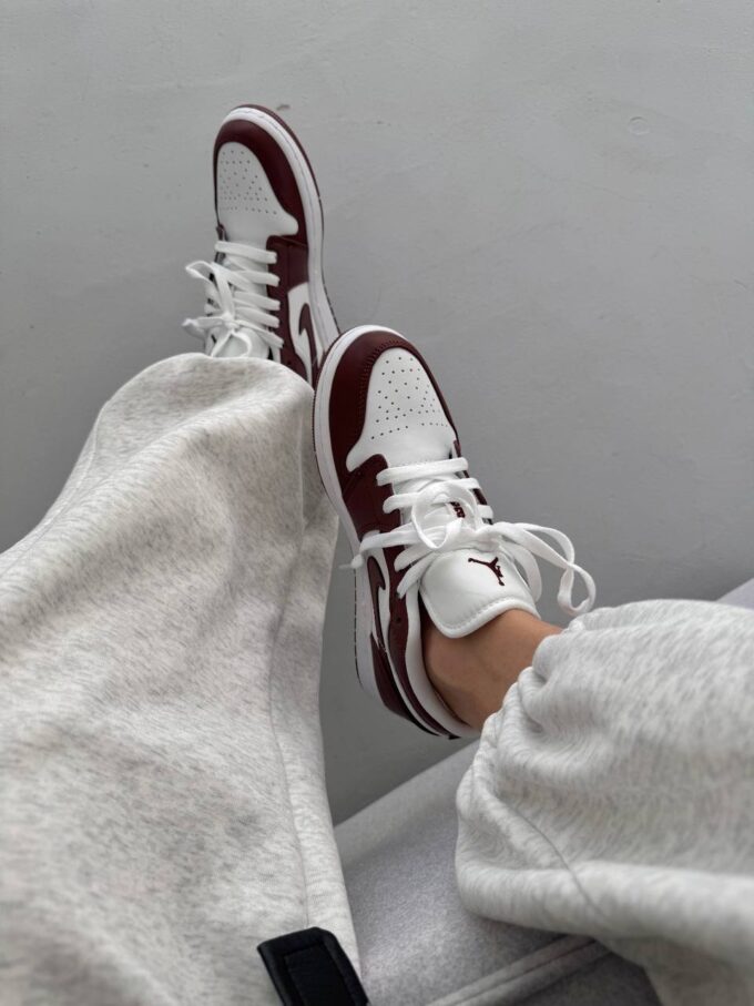 Nike Air Jordan Retro 1 Low Burgundy White - Зображення 6