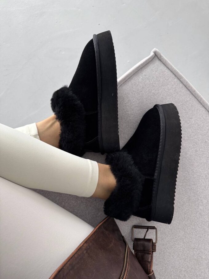 Ugg Fur Slippers Black Suede - Зображення 2
