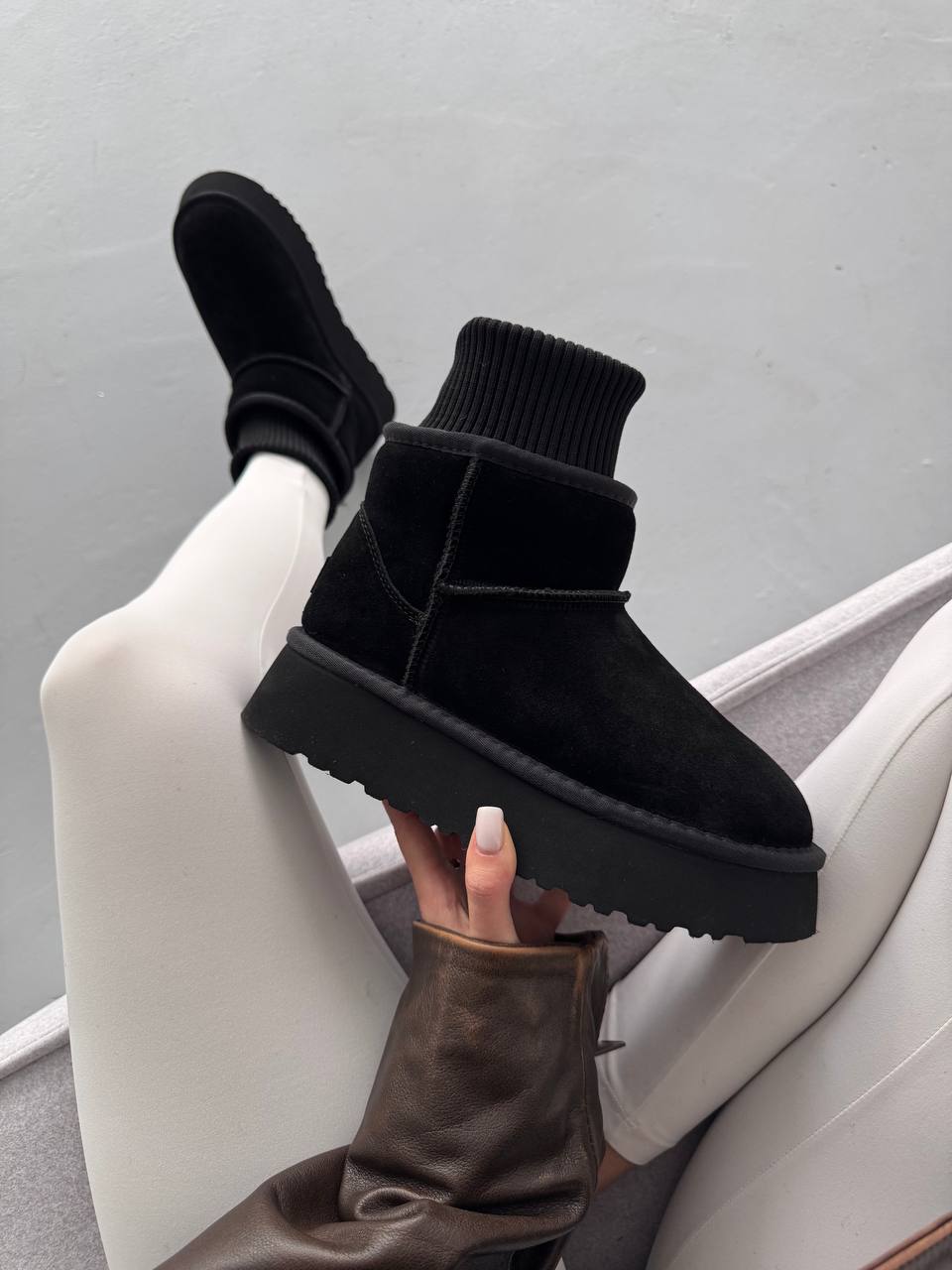 Ugg Sock Black Suede